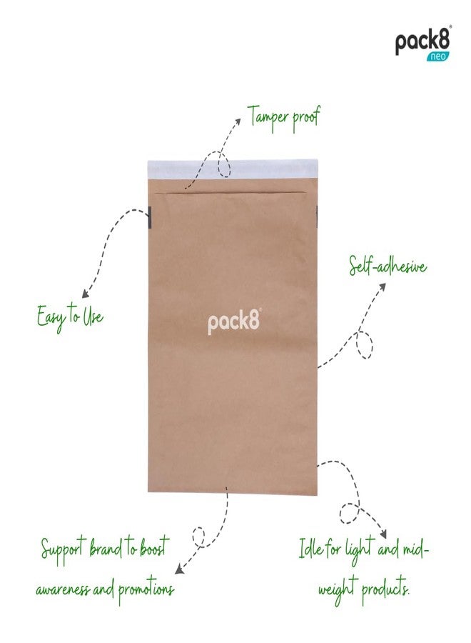 Pack8 Neo Paper Courier Bags Flap with Self-Adhesive Tape (15" x 19") | Paper Pouch Bags for Packing & Shipping | Pack of 50 - Image 3